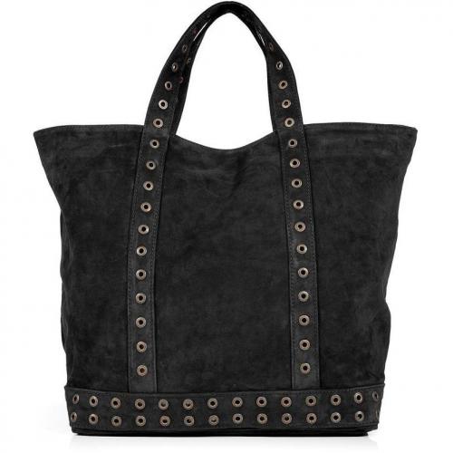 Vanessa Bruno Black Studded Suede Big Cabas Bag