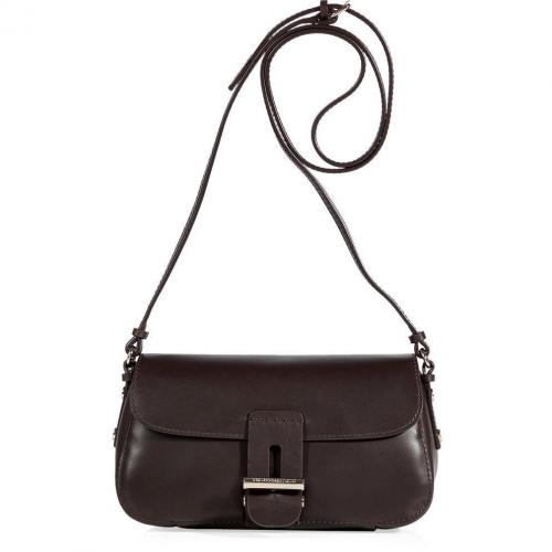 Vanessa Bruno Mocha Leather Petite Shoulder Bag