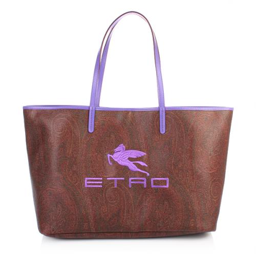 Etro Shopper Logo Purple