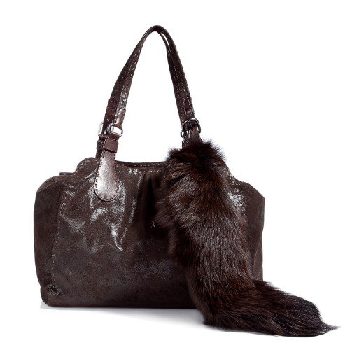  Henry Beguelin Hannette Brown Textured Bag With FoxtailMULTIFEED_END_14_