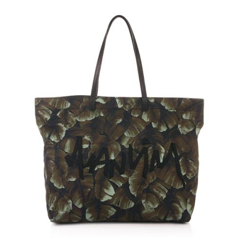 Lanvin Shopping Cotton Bag Printed Green
