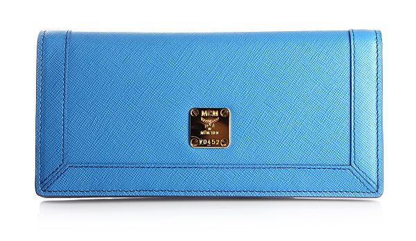 MCM Sophia Flap Wallet Large Blue