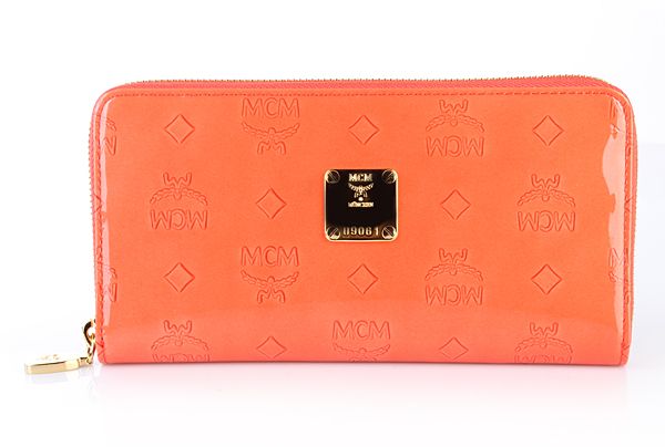 MCM Ivana Zip Wallet Large Orange