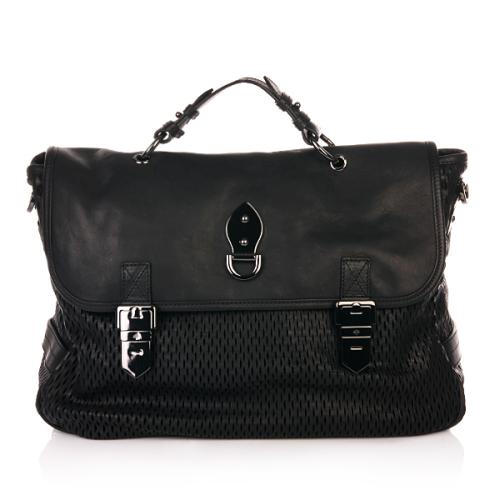 Mulberry Oversized Tillie Black Mesh Natural Leather and Suede Mix