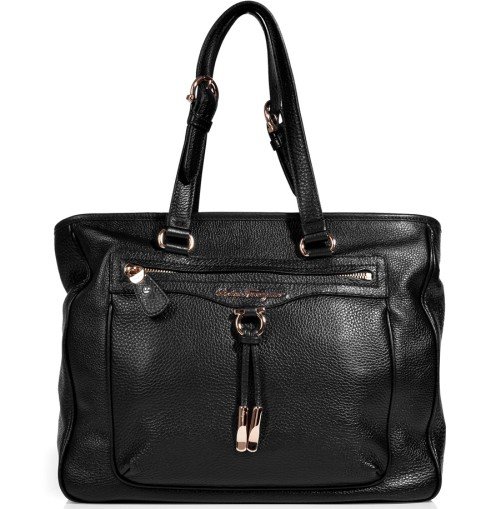  Salvatore Ferragamo Black Grained Leather Bag with Adjustable HandlesMULTIFEED_END_14_