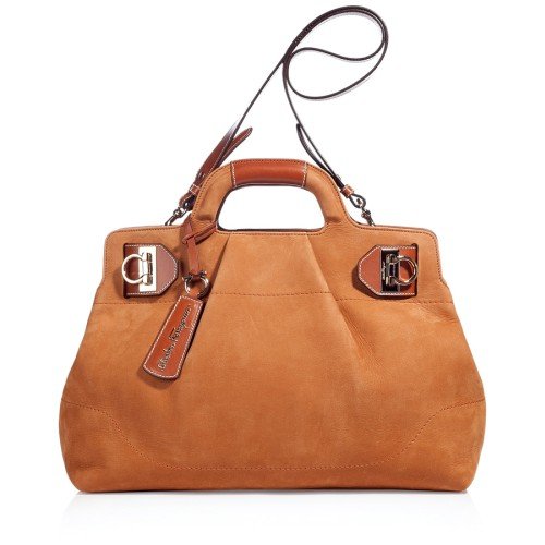  Salvatore Ferragamo Camel Nubuck Leather Tote with Shoulder StrapMULTIFEED_END_14_
