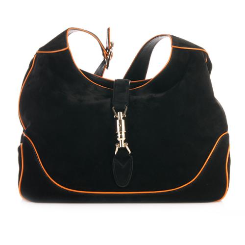 Gucci Shoulder Bag Jackie Black and Orange