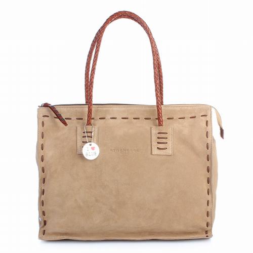 Strenesse Shopper Velour Leather Large Beige