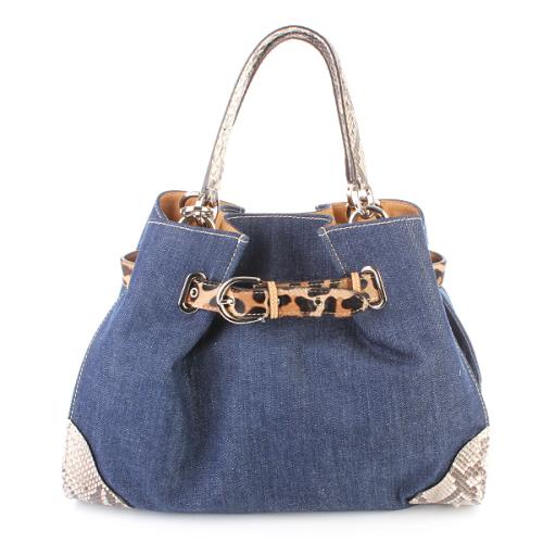 To Be G Ordine Jeans Python Leopard Leather Bag